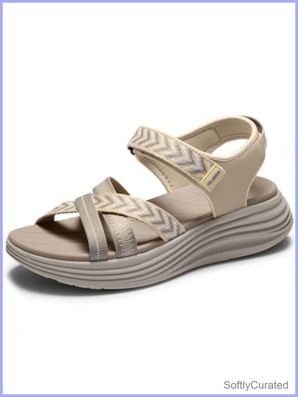 Platform Walking Sandals with Arch Support Adjustable Buckle Cushioned